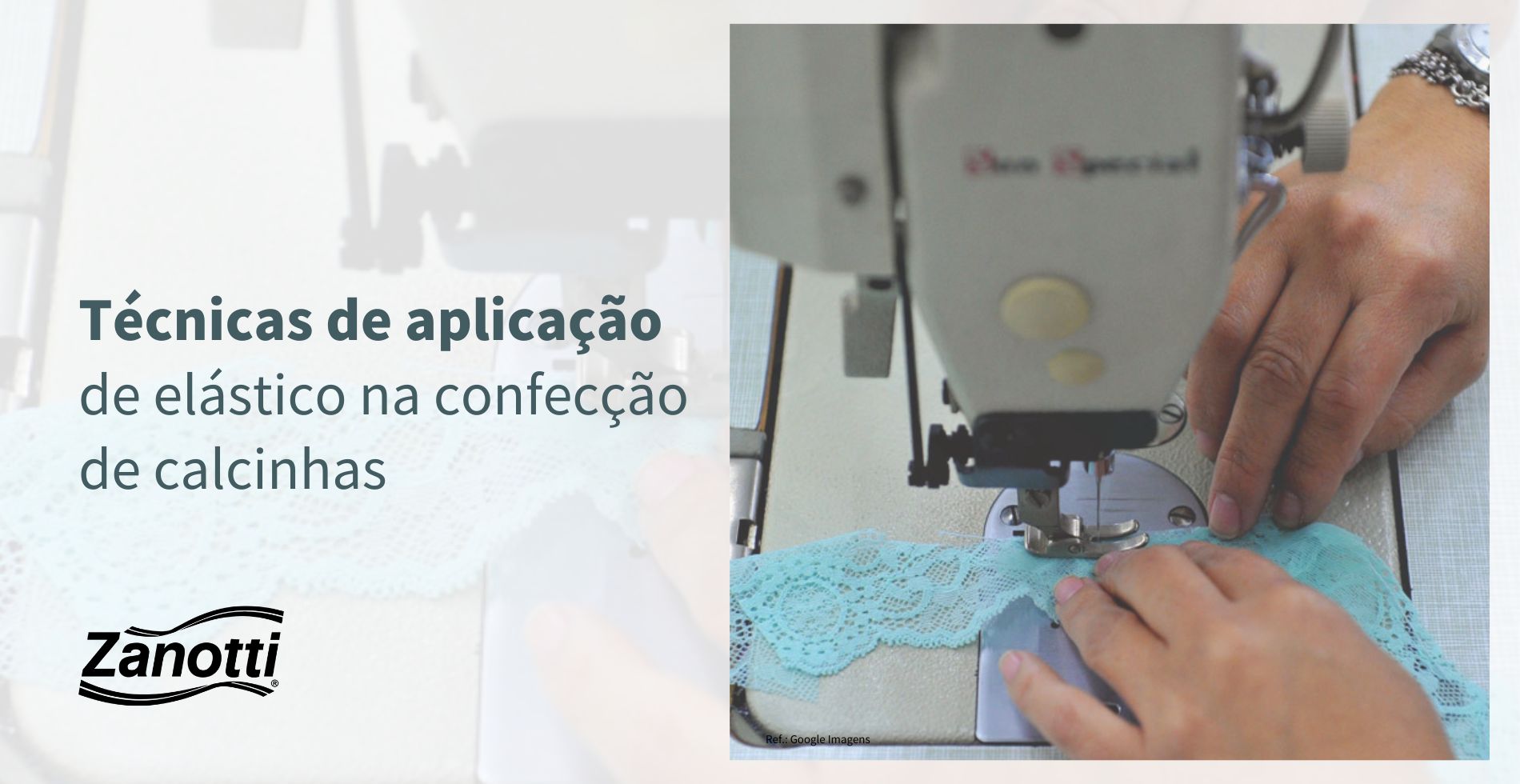 Mulher costurando com máquina de costura calcinha