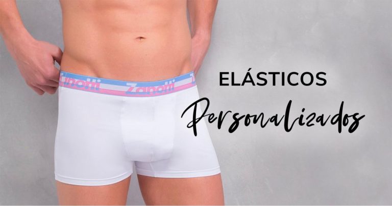 imagem de um homem com o texto elásticos personalizados, em referência aos produtos Zanotti e a ideia de personalize seus produtos