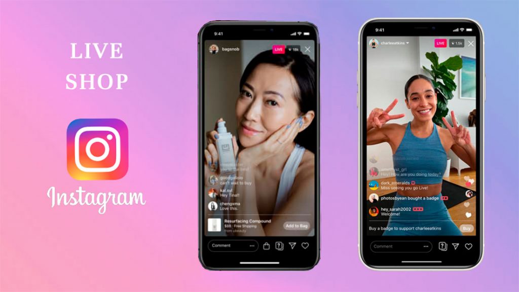 duas telas mostrando lives no Instagram, as live shop são mais uma dica de como vender no Instagram