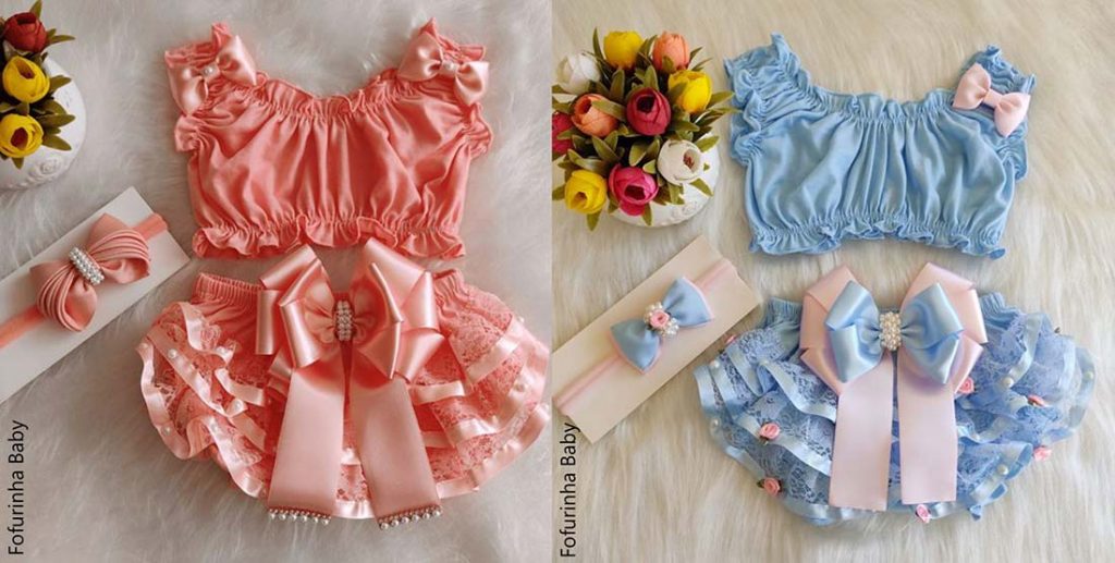 montagem com duas imagens de calcinhas que mostram o uso da fita de cetim na confecção de moda íntima infantil