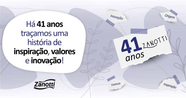 colagem em comemoração aos 41 anos da Zanotti