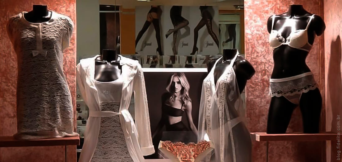 Vitrine mostrando como aumentar as vendas de lingerie