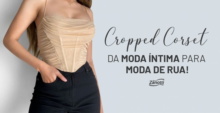 Mulher usando cropped corset