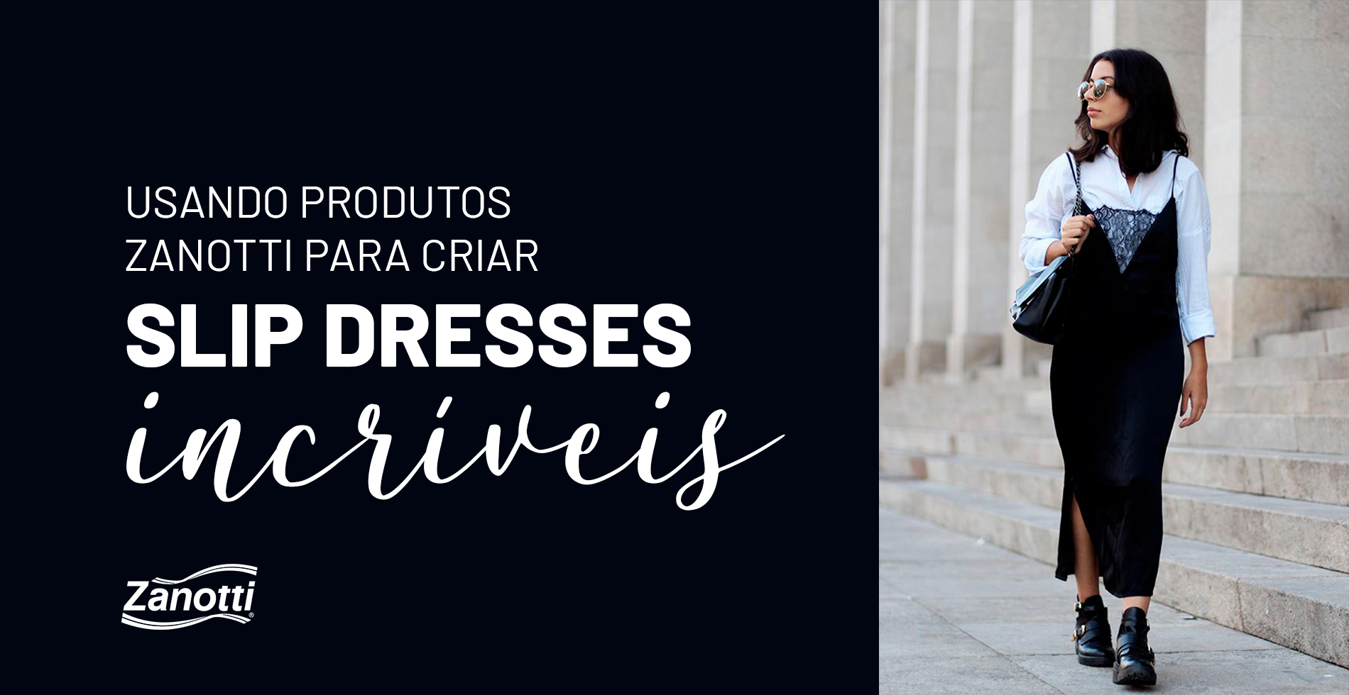 Mulher usando Slip Dresses preto