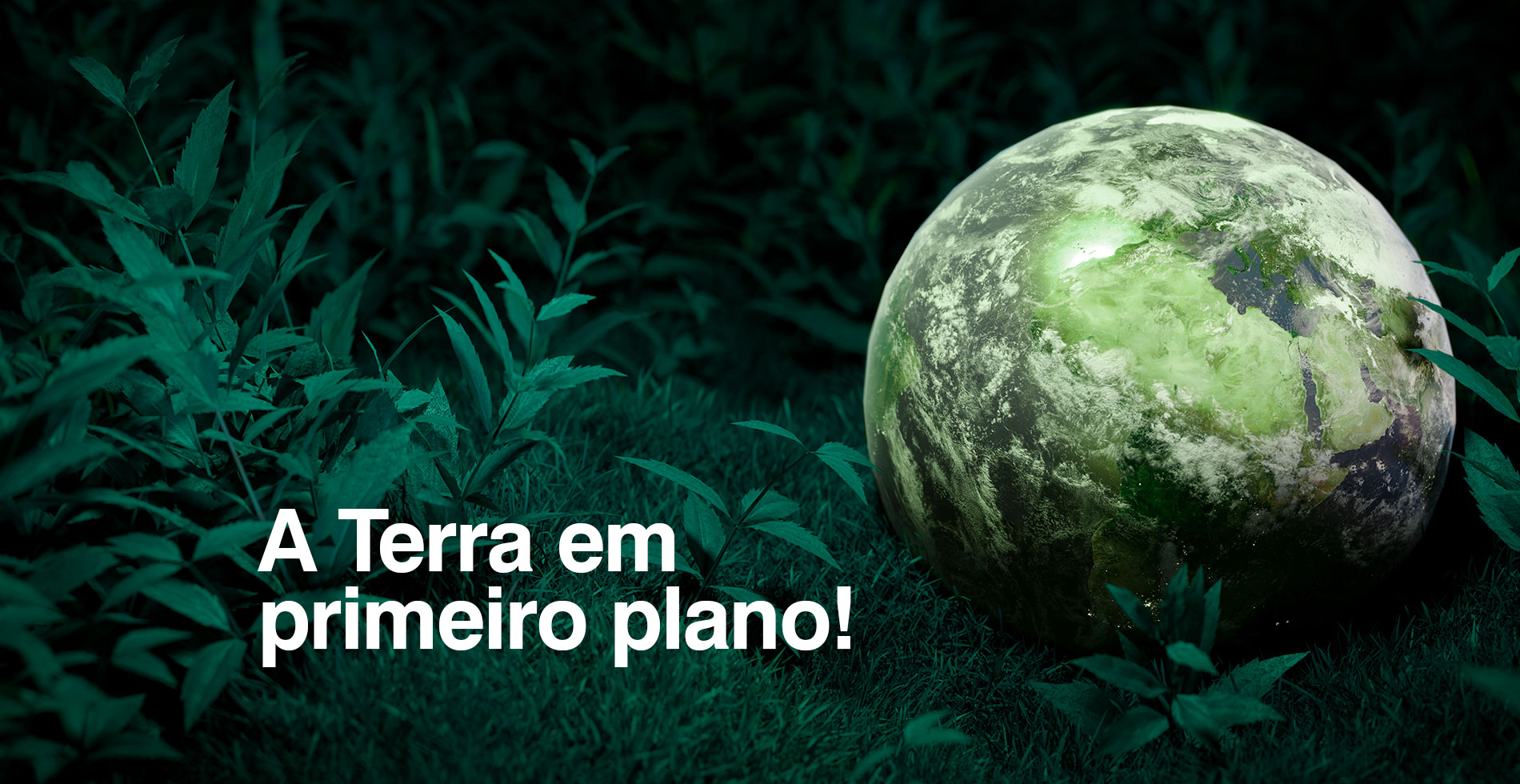 A Terra em primeiro plano.